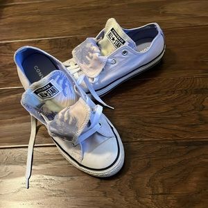 Converse double tongue lilac/purple sneakers Junior size 4